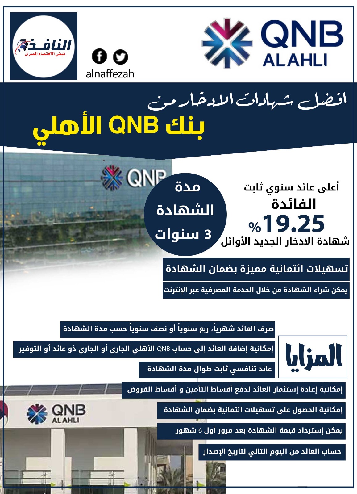 انفوجراف| افضل شهادات الادخار من بنك QNB الأهلي