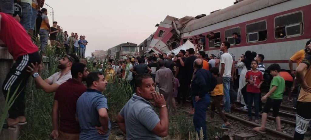 حادث تصادم قطارين بالزقازيق