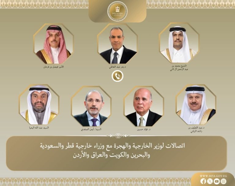 وزير الخارجية يجري اتصالات مع وزراء خارجية قطر والسعودية والبحرين والكويت والعراق والأردن(عاجل)