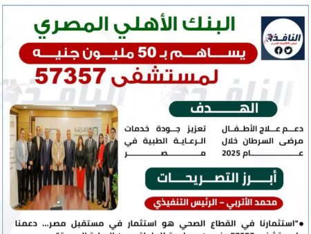 إنفوجراف| البنك الأهلي المصري يقدّم 50 مليون جنيه لدعم مستشفى 57357