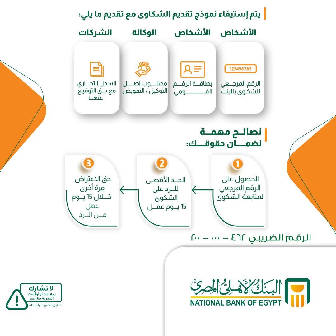 كيف تقدم شكوى بنكية؟.. البنك الاهلي يوضح