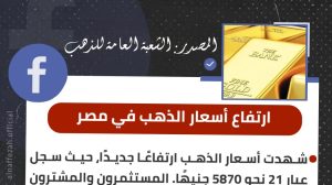 ارتفاع أسعار الذهب في مصر، النافذة الإخبارية