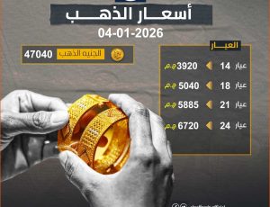 صدمة في الذهب الآن.. كم سجل سعر الجرام في نهاية تعاملات الصاغة المصرية الذهب في مصر، النافذة الإخبارية